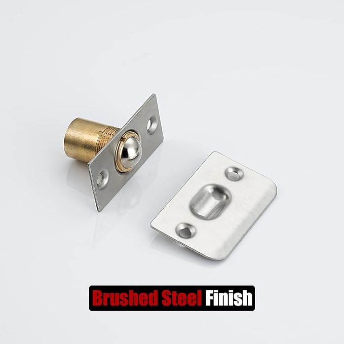 JQK Closet Door Ball Catch Hardware, Stainless Steel Catch Adjustable with Strike Plate, Brushed Satin Finish 8 Pack, HBC100-P8