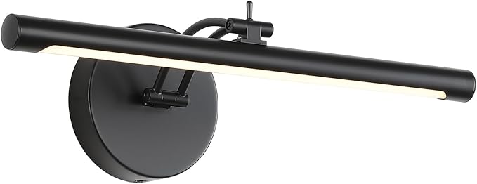 Hardwired Picture Light - Dimmable Adjustable Swing Arm Black Wall Lights for Pictures - 15.75 Inch Long LED Display Light for Artwork - 7W 3000K
