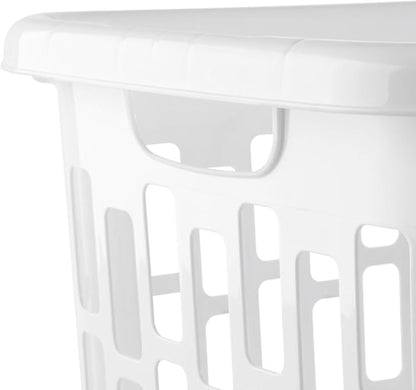 Sterilite Ultra Easy Carry Plastic Dirty Clothes Laundry Basket Hamper with Integrated Handles and Ventilation Holes, White (16 Pack)