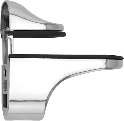 QWORK Adjustable Zinc Alloy Glass Shelf Brackets 8 Pack – Stable Support for Bathroom, Kitchen & Display Shelving