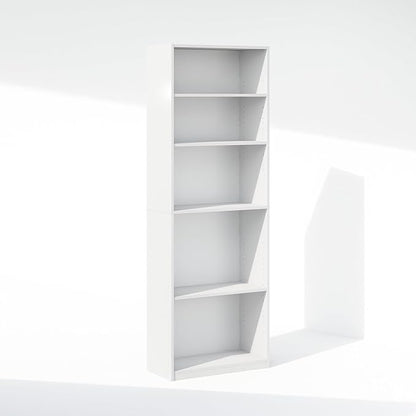 Furinno Reed Closet Organizers and Storage, 5-Tier Closet Organizer, Open Shelf Closet Storage, for Wardrobe, Bedroom, Living Room, White