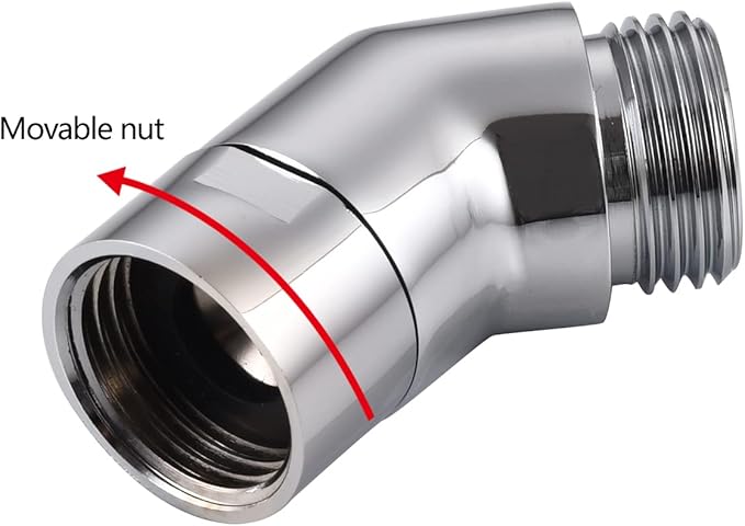 Shower Head Elbow Adapter, Shower Arm Elbow Adapter for Hand Showers and Wall-mounted Showers，Shower Arm Extension (135degree）