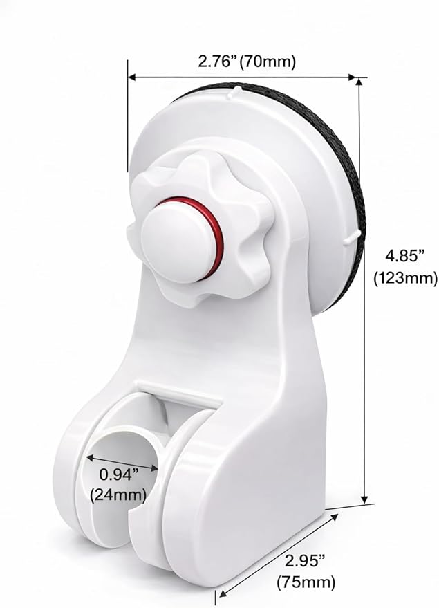 Pump&fix 45 Degrees Adjustable Handheld Shower Head Holder Suction Cup Wall Mount Bracket