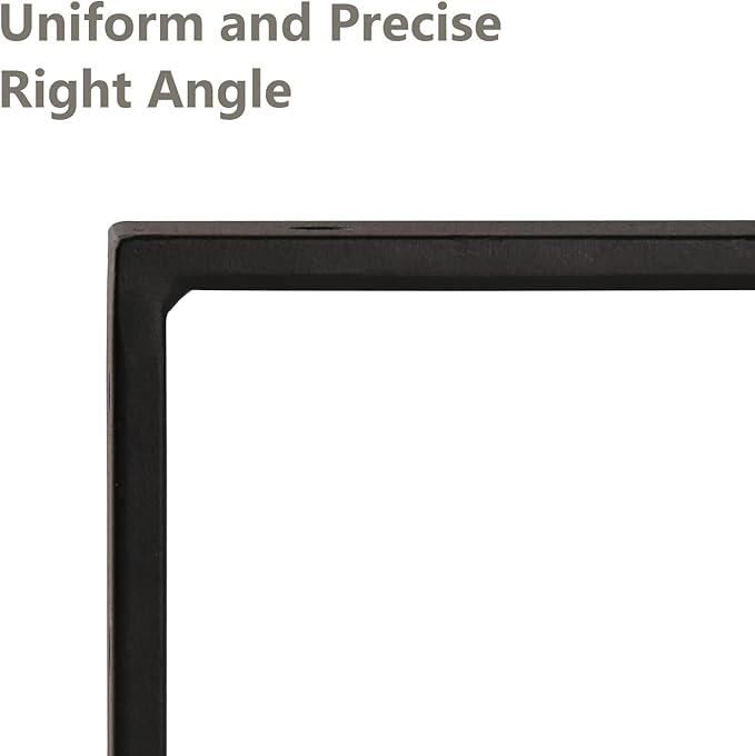 6-Pack 8 Inch Countertop Support Brackets, Heavy Duty L Brackets for Quartz/Wood/Laminate/Granite Countertops | 3/8" Thick Metal Steel | Frosted Black Powder Coated