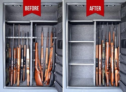 Gun Storage Solutions Rifle Rods Starter Kit with Shelf Liner Gun Organizer System Store More Guns Easy Access for Safety with Nylon Woven Loop Fabric