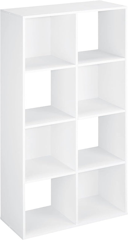 ClosetMaid Cubeicals 8 Cube Storage Shelf Organizer Bookshelf, Stackable, Vertical or Horizontal, Easy Assembly, Wood, White Finish