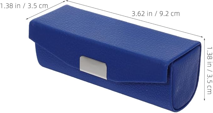 Womens Wallet PU Leather Lipstick Case with Mirror Lipstick Holder Portable Organizer Travel Cosmetic Containers for Gloss Blue Womens Wallets
