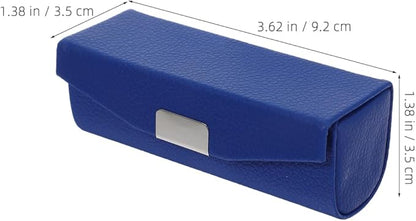 Womens Wallet PU Leather Lipstick Case with Mirror Lipstick Holder Portable Organizer Travel Cosmetic Containers for Gloss Blue Womens Wallets