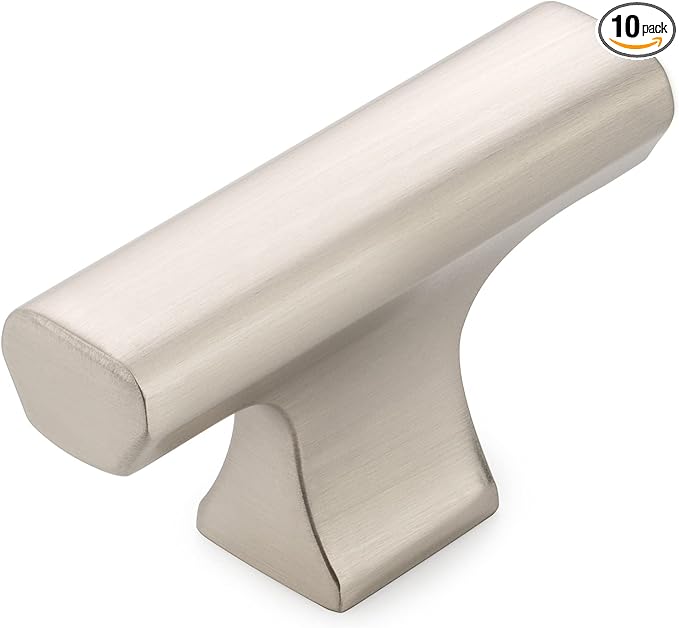 KOOFIZO 10-Pack Cabinet Knob - Brushed Nickel Pull Handle (50mm / 2 Inch), K20 Solid Hardware for Kitchen Cupboard Door, Bedroom Dresser Drawer, Bathroom Wardrobe