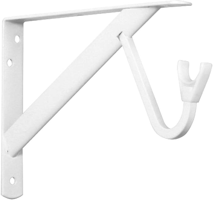 John Sterling - RP-0495-WT White Max Duty Shelf and Rod Bracket