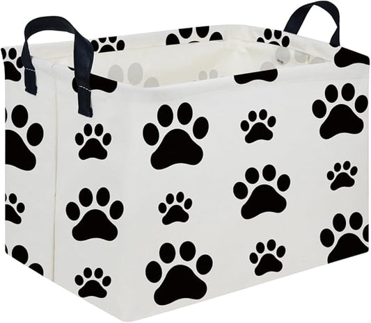 Rectangular Dog Basket,Nursery Hamper,Collapsible canvas kids toy storage box,Kids room storage basket,Gift Basket(Dogs)