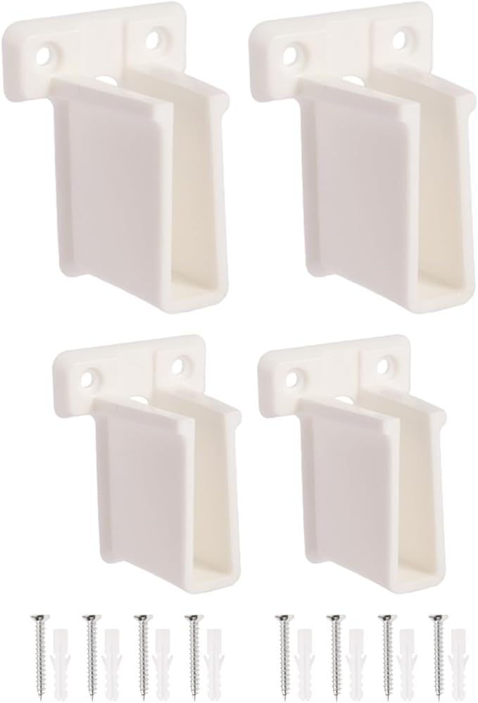 4 Count Wire Shelf End Bracket: Heavy Duty White Plastic Wall Mount Closet Shelves Brackets for Shelves Closet with Screws, Suitable for Mesh Shelving(Only include 4pack Wire Shelf End Brackets)