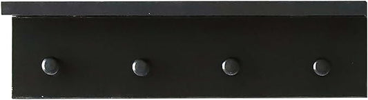 Entrance Coat Rack ，Coat Hooks, Wall-Mounted Wooden Hook Rack, Wall-Mounted Shelves are Very Suitable (Black Color Finish—A-1)