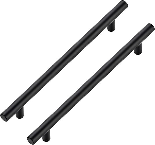 JOY DECOR 45 Pack Cabinet Handles, Black Cabinet Pulls, 7-1/2 in Hole Center Kitchen Hardware, Stainless Steel T Bar Handles for Dresser Drawers
