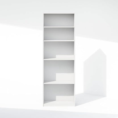 Furinno Reed Closet Organizers and Storage, 5-Tier Closet Organizer, Open Shelf Closet Storage, for Wardrobe, Bedroom, Living Room, White