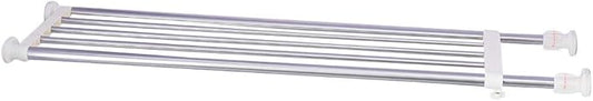 BAOYOUNI Tension Closet Shelf Heavy Duty Organizer Rack Stainless Steel Expandable Storage Shelves Rod Ivory, 39.76-60.04 Inch