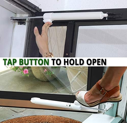 Touch 'n Hold Smooth Door Closer - Single Kit (Almond) - Standard-Duty Door Closer with Touch-Button Hold Open Feature & Smooth Closing Motion – for (Medium & Lightweight) Storm, Screen Doors.