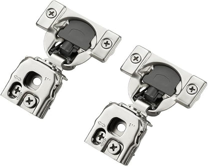 60 Pack 30 Pair 1 inch Overlay Soft Close Hinges for Kitchen Cabinet Hinges Satin Nickel Hidden Hinges Stainless Steel Concealed Hinge self Closing