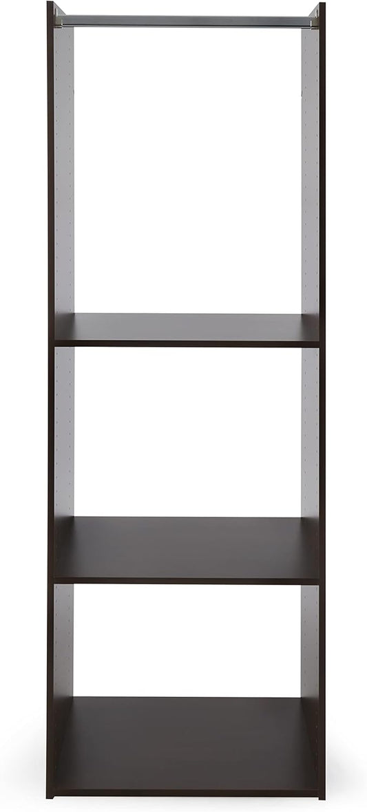 Easy Track Hanging Tower Kit Closet Storage, Truffle