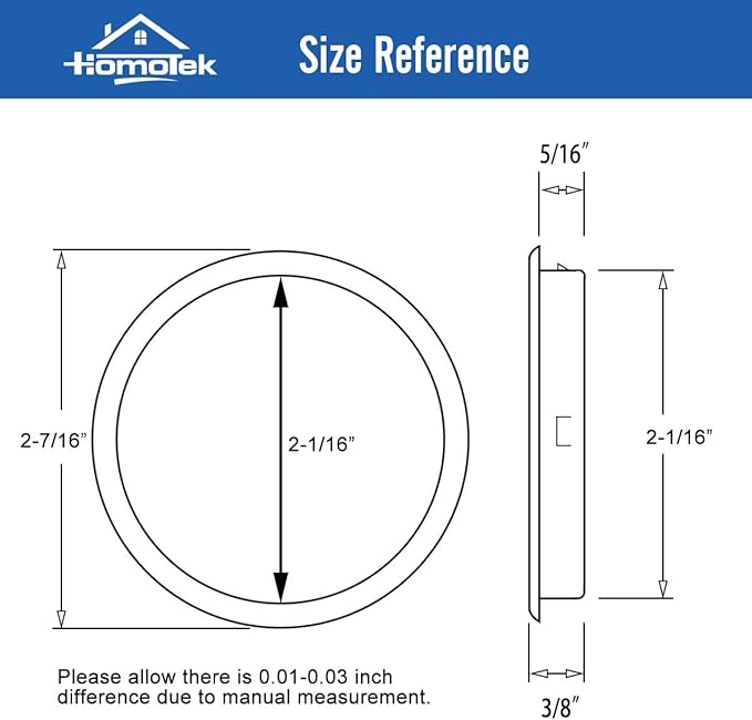 HOMOTEK 12 Pack Closet Door Finger Pulls, 2-1/16' Round Sliding Handles, Recessed & Cabinet Pulls, Easy Snap No Drill, Oil Rubbed Bronze