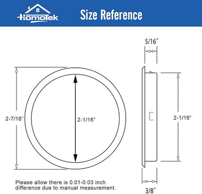 HOMOTEK 4 Pack Closet Door Finger Pull 2-1/16”, Easy Snap in Installation, Satin Nickel Finish,Fits a 5/16”Depth x 2-1/16" Diameter Opening Hole