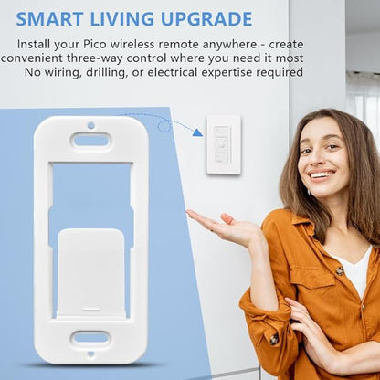 Wallplate Brackets Compatible with Lutron Caseta Pico Remote & Smart Switch – 8-Pack, No Wires Required, Tool-Free Seamless Snap-in Installation, Durable ABS Wall Mounting Kit