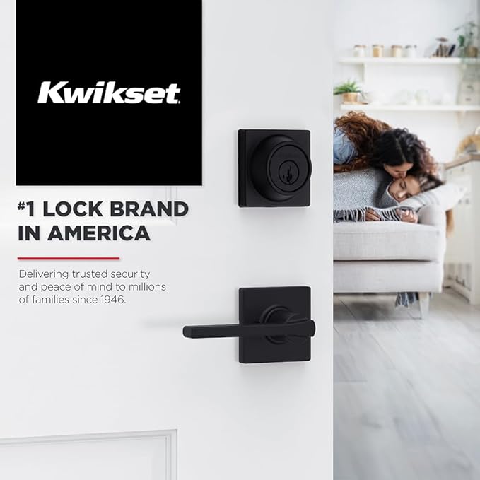 Kwikset Casey Hallway Passage and Bed/Bath Privacy Door Handle 2 Pack, 1 Passage Levers and 1 Privacy Levers, Polished Chrome Reversible Interior Handles