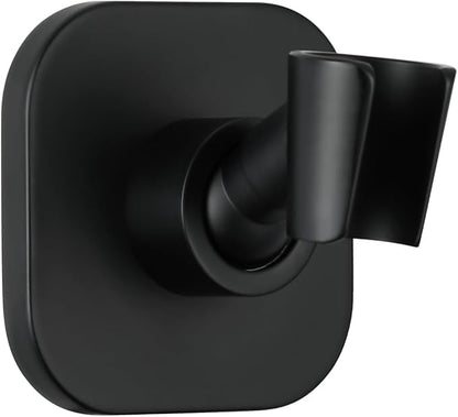 G-Promise Metal Handheld Shower Head Holder, Adjustable Wall Mount Shower Wand Bracket, Strong Adhesive Disc Mount or Drill Installation (Square, Matte Black)