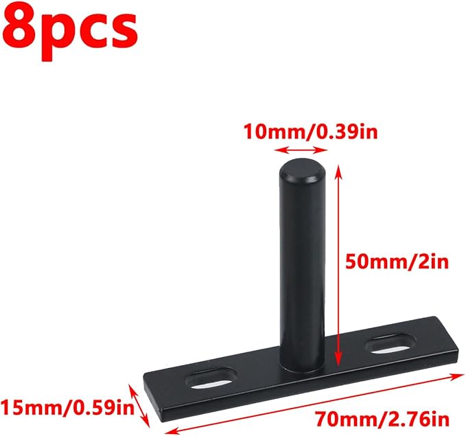 Antrader Black Floating Shelf Bracket,8Pcs 2 Inch Hidden Shelf Brackets Blind Shelf Bracket Hidden Brackets for Floating Wood Shelves,Screws and Wall Plugs Included