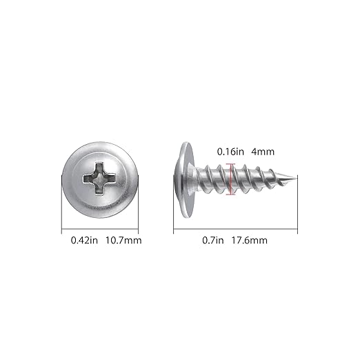 (350 pcs)#8×5/8" Phillips Truss Head Wood Screws Stainless Steel 410 Quick Metal Self Tapping