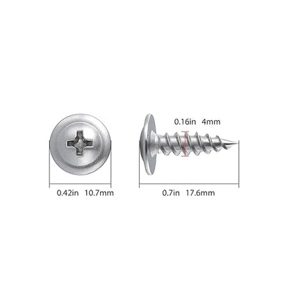 (350 pcs)#8×5/8" Phillips Truss Head Wood Screws Stainless Steel 410 Quick Metal Self Tapping