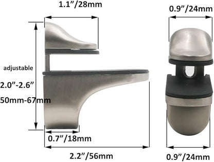 Adjustable Wood/Glass Shelf Bracket Wall Mount, Brushed Nickel, 4 Pack