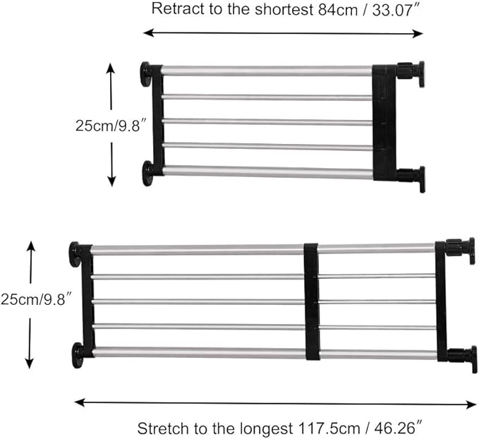 BAOYOUNI Expandable Closet Shelf Tension Rod Clothes Hanger Storage Rack Adjustable DIY Shelving Unit Cabinet Kitchen Bathroom Divider Separator Organizer, Black