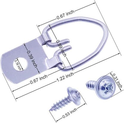 D-Ring Picture Hangers with Screws, 50 Pcs Single Hole Picture Hanging Hardware, Picture Hooks for Mirror, Clock, Decoration, Paintings, Artwork Picture Frame