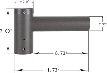 Mounting Bracket Accessories Single Spoke Tenon Adapter for Outdoor Shoebox Lighting, Parking Lot Light, Street Light Fixture Mount with Slip Fitter Mount(2 3/8inch)