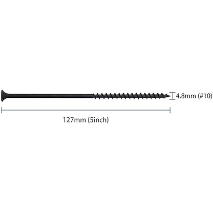 45pcs #10 × 5 inch High Hardness Drywall Screws, Black, Coarse Thread, Phillips Drive, Bugle Head, Black Wood Screws, Long Screws, Wood and More