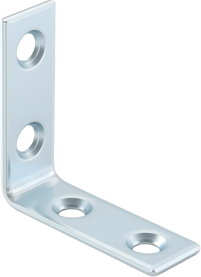 40 Pack L Bracket Corner Braces, Small Metal L Brackets for Wood, 1.5 inch Steel Joist Right Angle Brackets for Wood Shelves Chair Drawer Cabinet with Screws, Zinc Plated HOME MASTER HARDWARE