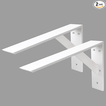 Countertop Support Bracket 18 Inch Heavy Duty Shelf Bracket 2 Pack 3/8" Thick White 18"x10"x2.5" for Granite Quartz Wood Laminate Countertops