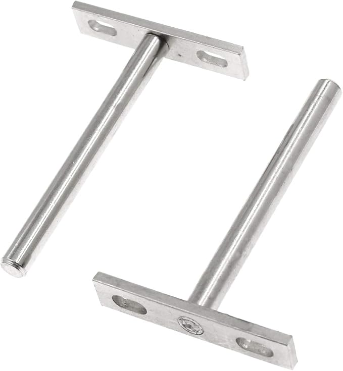 Luomorgo 4 Pcs 4 Inch Floating Shelf Bracket Blind Shelf Bracket Hidden Brackets for Floating Wood Shelves - Screws and Wall Plugs Included