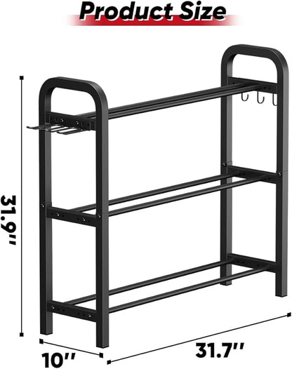 Adjustable Dumbbell Rack, Weight Storage Stand Holder for Dumbbells & Kettlebells, Heavy-Duty Home Gym Organizer with 6 Hook for Home Gym Equipment Accessories (Rack Only)