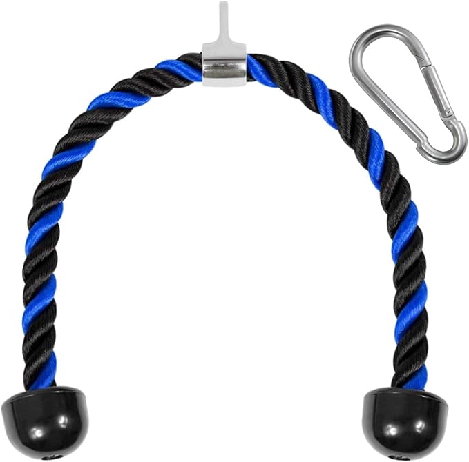 Yes4All Deluxe Tricep Rope Cable Attachment, 27 & 36 inch with 4 Colors, Exercise Machine Attachments Pulley System Gym Pull Down Rope with Carabiner