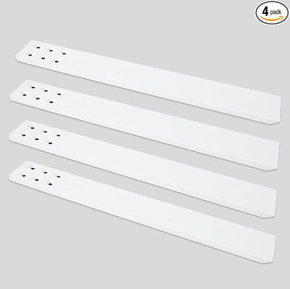 Countertop Support Bracket 4 Pack 20" Lx 2.5" W Hidden White Knee Wall Support Countertop Bracket 3/8" Thick Heavy Duty for Quartz/Granite/Wood/Concret Countertops Screws Included