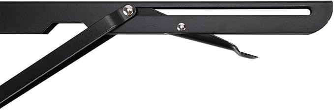 Sumnacon Sturdy Folding Shelf Brackets - Heavy Duty Metal Triangle Table Bench Folding Shelf Brackets, 2 Pcs Folding Shelf Hinge Wall Mounted (12 Inch, Black)
