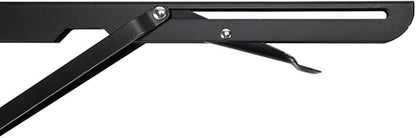 Sumnacon Sturdy Folding Shelf Brackets - Heavy Duty Metal Triangle Table Bench Folding Shelf Brackets, 2 Pcs Folding Shelf Hinge Wall Mounted (12 Inch, Black)