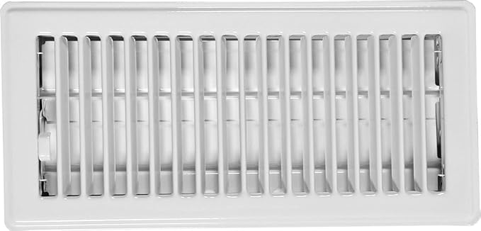 Imperial RG3296 Louvered Design Floor Register, 4 H x 8"W, Steel/White