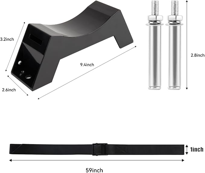 4PCS Propane Tank Holder, Propane Tank Mount, Excellent Quality ABS Gas Cylinder Holder with Screws and Safety Chain Supported 4"-12", Suitable for All Kinds of Gas cylinders (Black)
