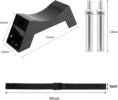 4PCS Propane Tank Holder, Propane Tank Mount, Excellent Quality ABS Gas Cylinder Holder with Screws and Safety Chain Supported 4"-12", Suitable for All Kinds of Gas cylinders (Black)