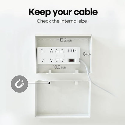 Book Shape Decorative Cable Management Box - Expandable Cable Organizer Box with Magnetic Closure for Home & Office (Modern Matisse, Large)