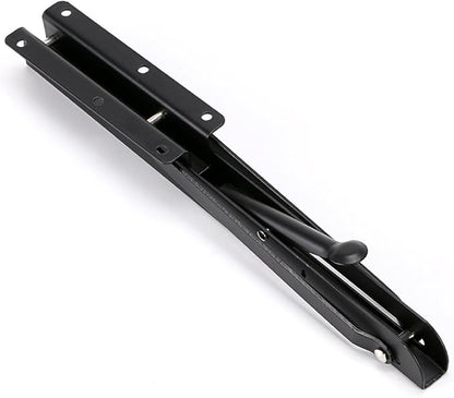 Sumnacon Sturdy Folding Shelf Brackets - Heavy Duty Metal Triangle Table Bench Folding Shelf Brackets, 2 Pcs Folding Shelf Hinge Wall Mounted (12 Inch, Black)