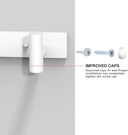 VAEHOLD Hat and Coat Wall Mount Rack - Hooks for Robes, Bags, Keys, and Towels - Bathroom Towel Hanger Organizer (White, “T“ Shape 5 Hooks 1 Pack)